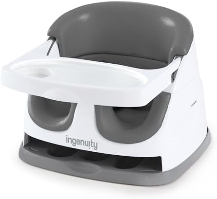 Baby Base 2-in-1 Booster Feeding and Floor Seat, Slate