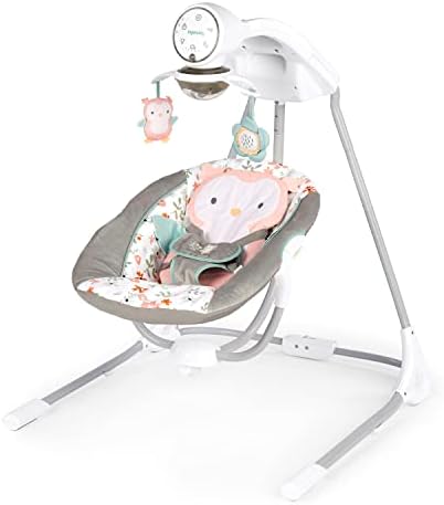 InLighten 5-Speed Baby Swing for Infant, Owl