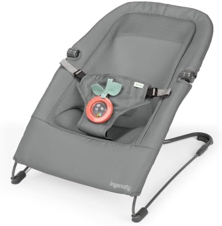 Stow & Go Compact Folding Baby Bouncer, Grey